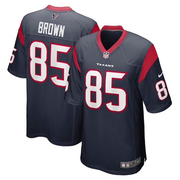 mens nike pharaoh brown navy houston texans game jersey